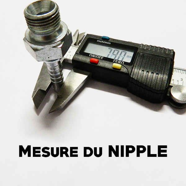 Mesure du Nipple sur un embout hydraulique